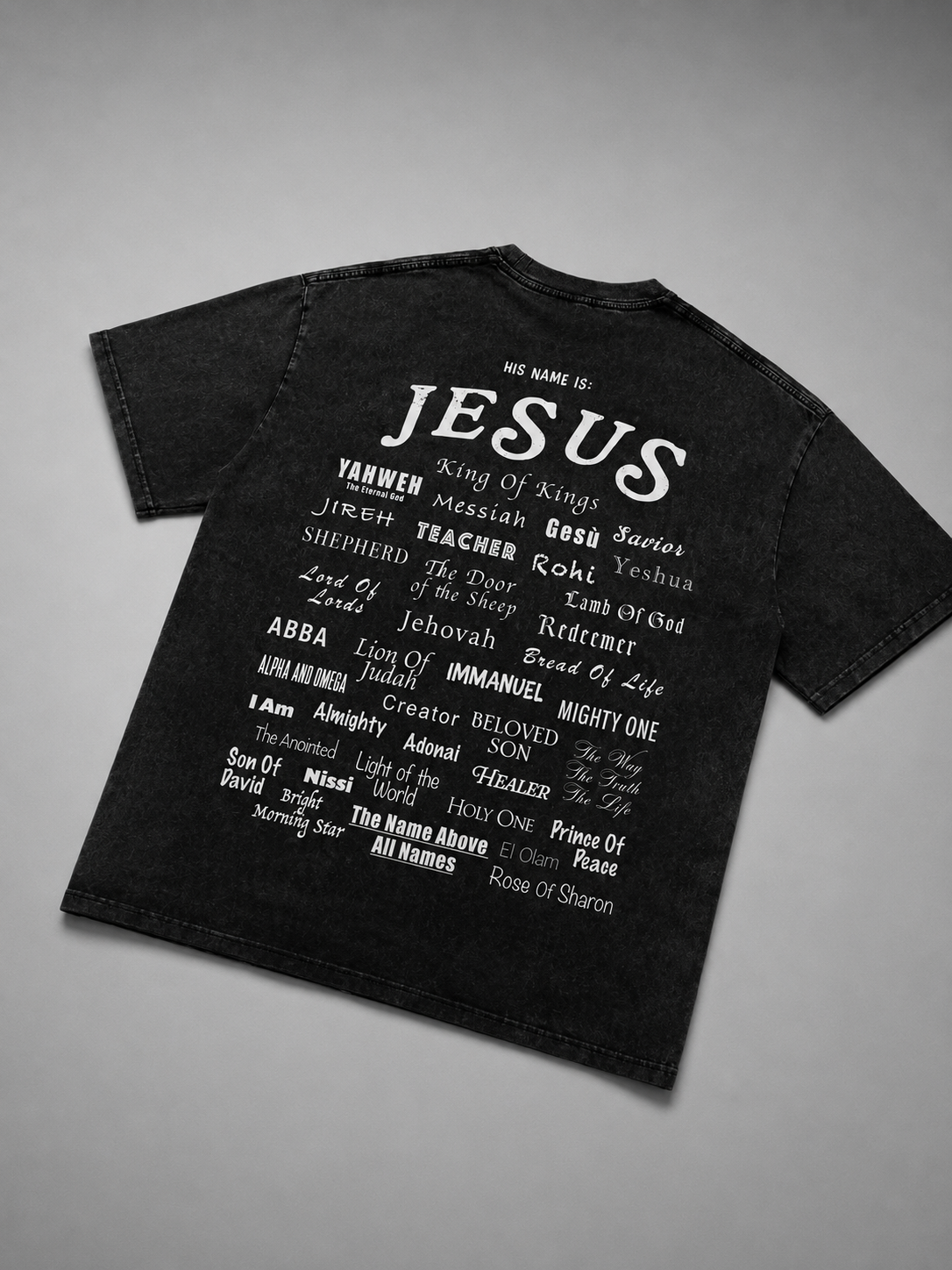 His Name - Washed Oversized Tee